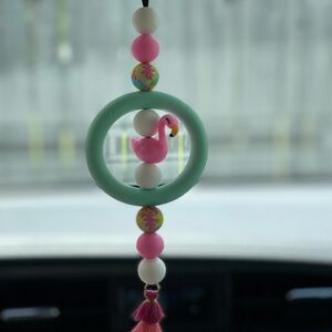 Pink Flamingo Car Charm
